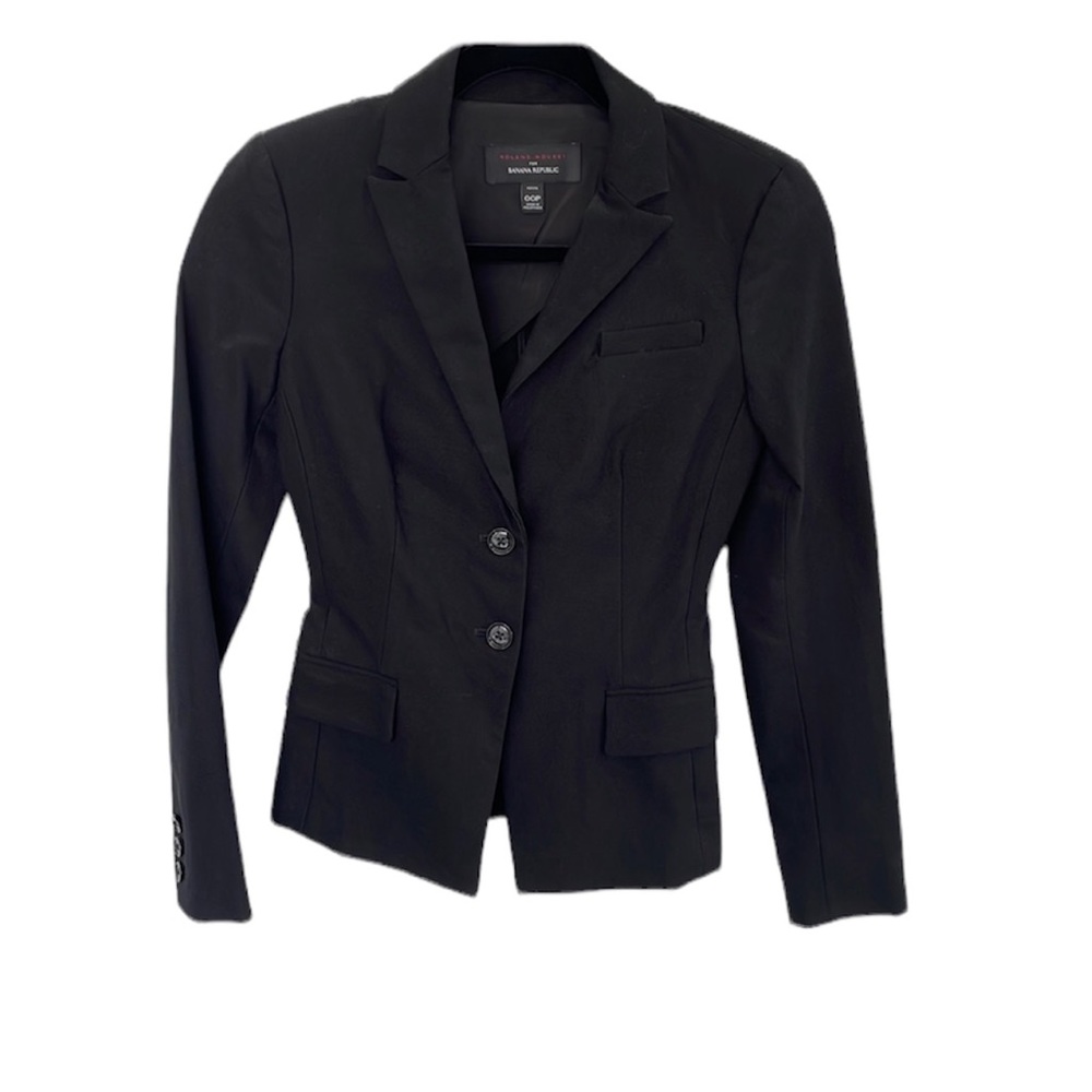 Banana Republic black ponte fitted blazer. Size 00P